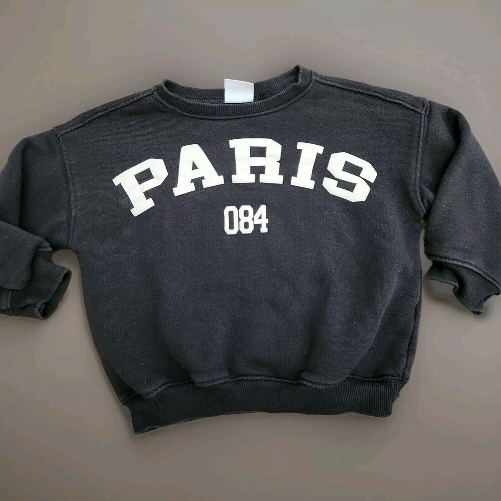 ZARA Kids Girl’s Youth Paris Crew Neck Sweatshirt Sweater Size 3-4 Long Sleeve